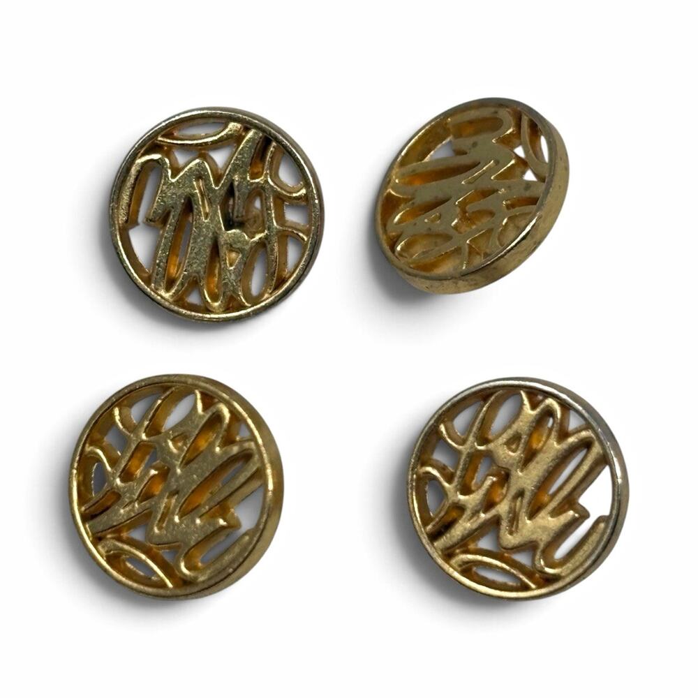 Lilly Pulitzer Gold Tone Replacement Buttons for Silk Shirt - Pack of 4